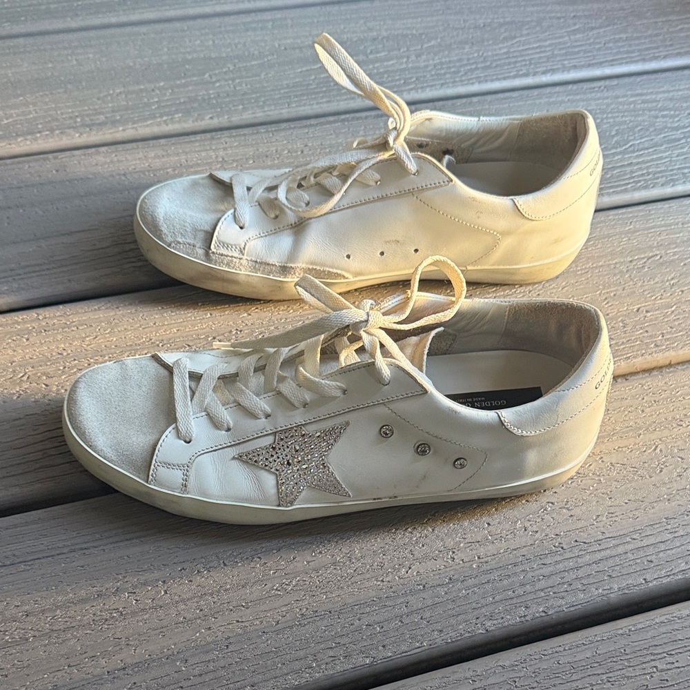 Golden Goose Women’s Super-Star with Swarovski crystals White Sneakers Size 42 - Picture 2 of 16
